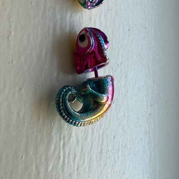 Colorful Chameleon Earrings - Picture 2 of 4